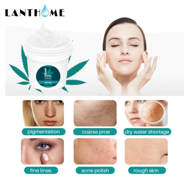 LANTHOME Hemp Oil 3000mg CBD Cream Set with Hemp Seed Oil Extract Drops for Pain Relief Anti Aging Moisturizing Brightening