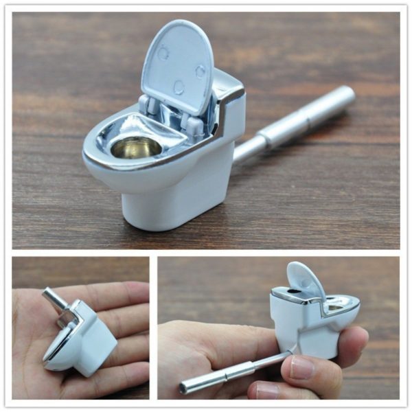 Mini Toilet Model Metal Pipes Tobacco Smoking Pipes Gift Mill Smoke Weed Grinder Tobacco Pipe Smoking Accessories USA