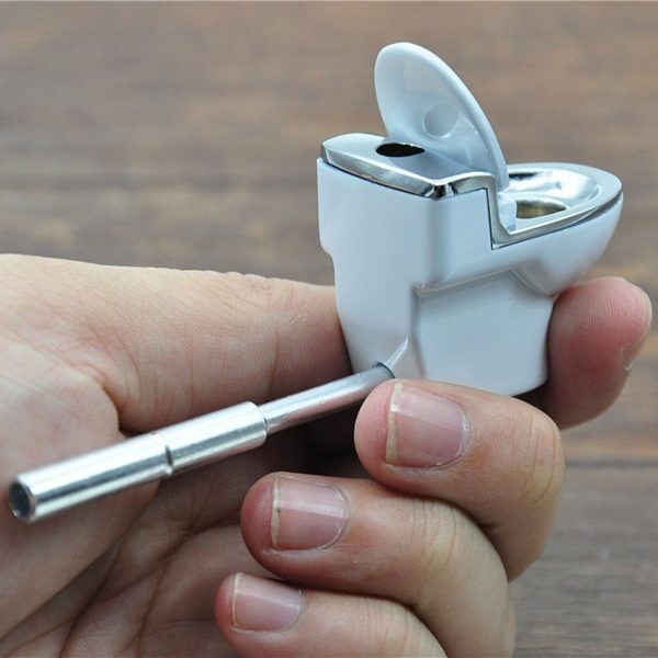 Mini Toilet Model Metal Pipes Tobacco Smoking Pipes Gift Mill Smoke Weed Grinder Tobacco Pipe Smoking Accessories USA