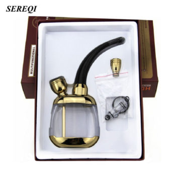 SEREQI Mini Tobacco Pipe Filter Shisha Hookah Double Circulation Water Tobacco Pipe Types Cigarette Holder Pipe For Smoking Weed