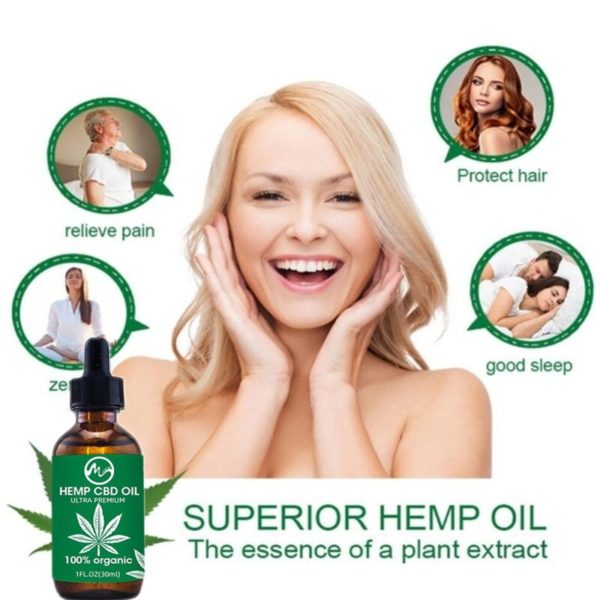 Minch Pure Hemp CBD Skin Oil Pain Relief Oil 100% Organic Hemp Seeds Oil Extract Drop for Neck Pain Anxiety & Stress Relief